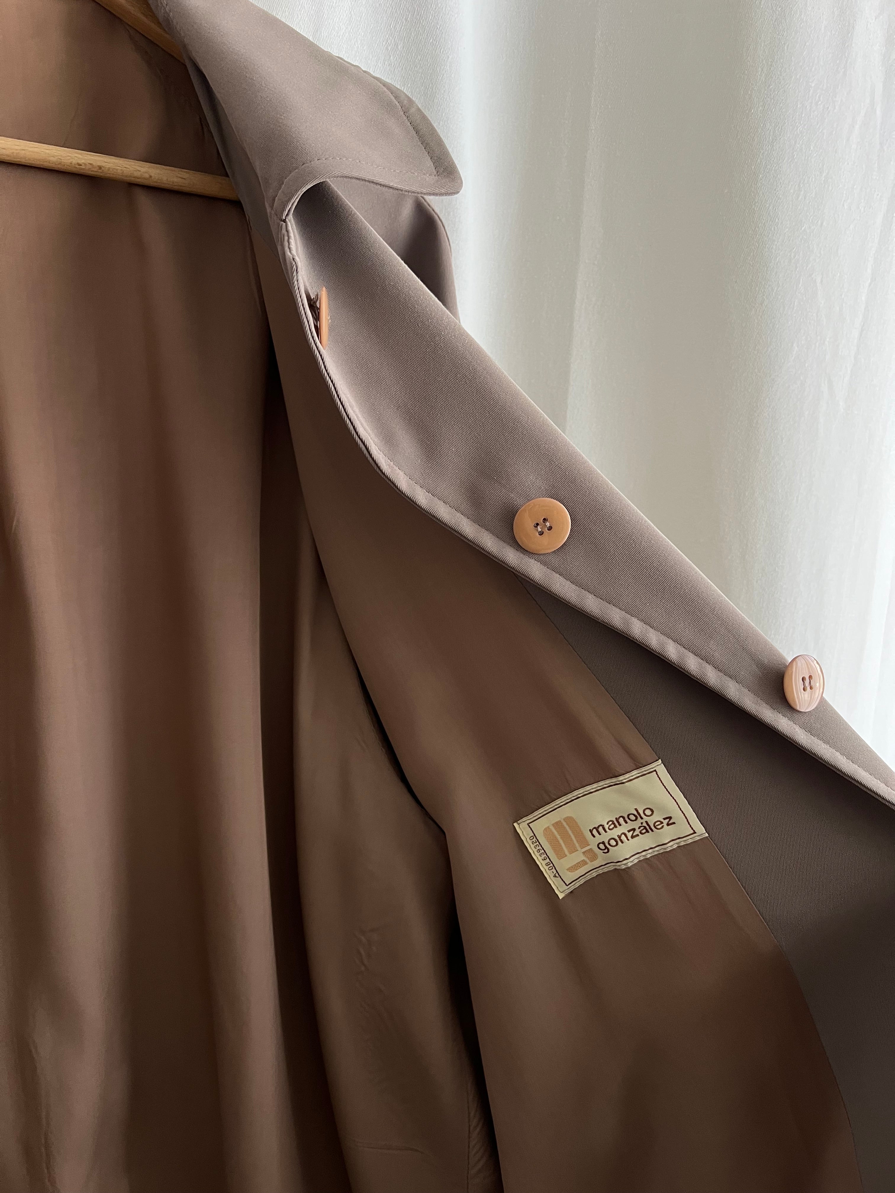 Wool blend mud green trench coat