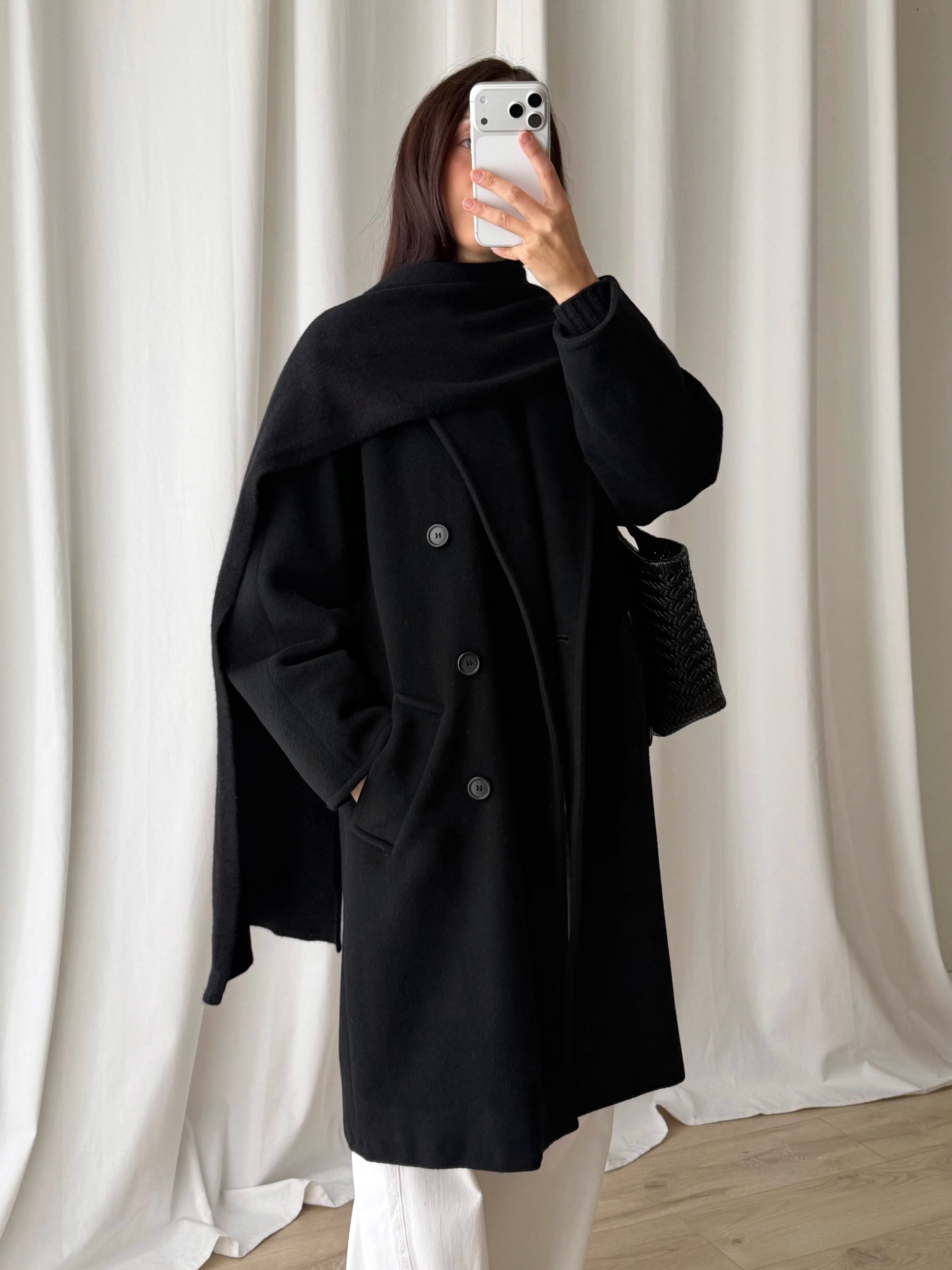 Marella pure wool black coat