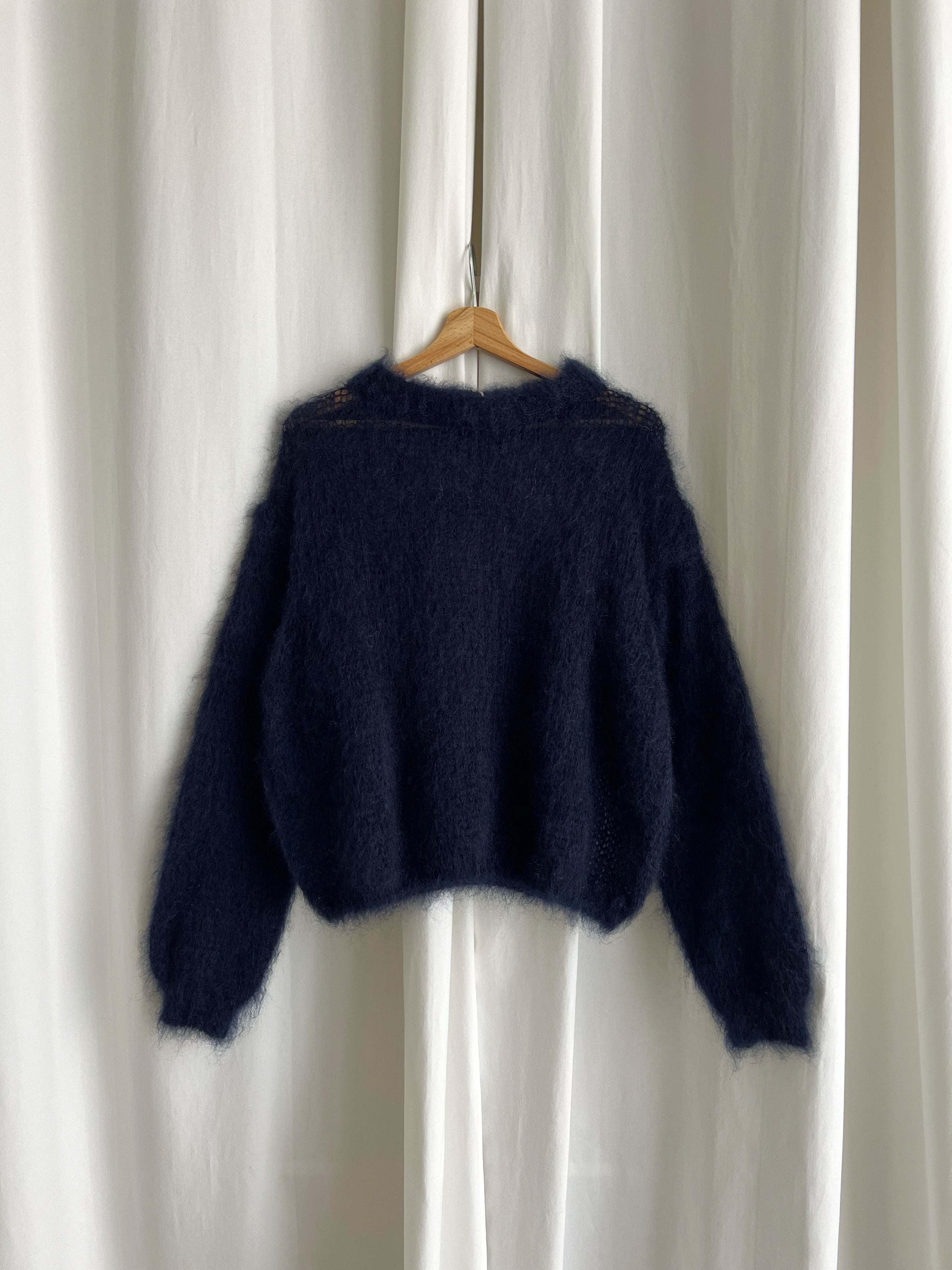80% kid mohair soft pull - Mirtillo