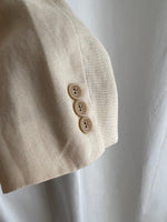 Pure linen genderless light beige blazer