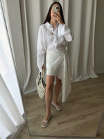 Cotton & silk pareo - White