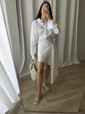 Cotton & silk pareo - White