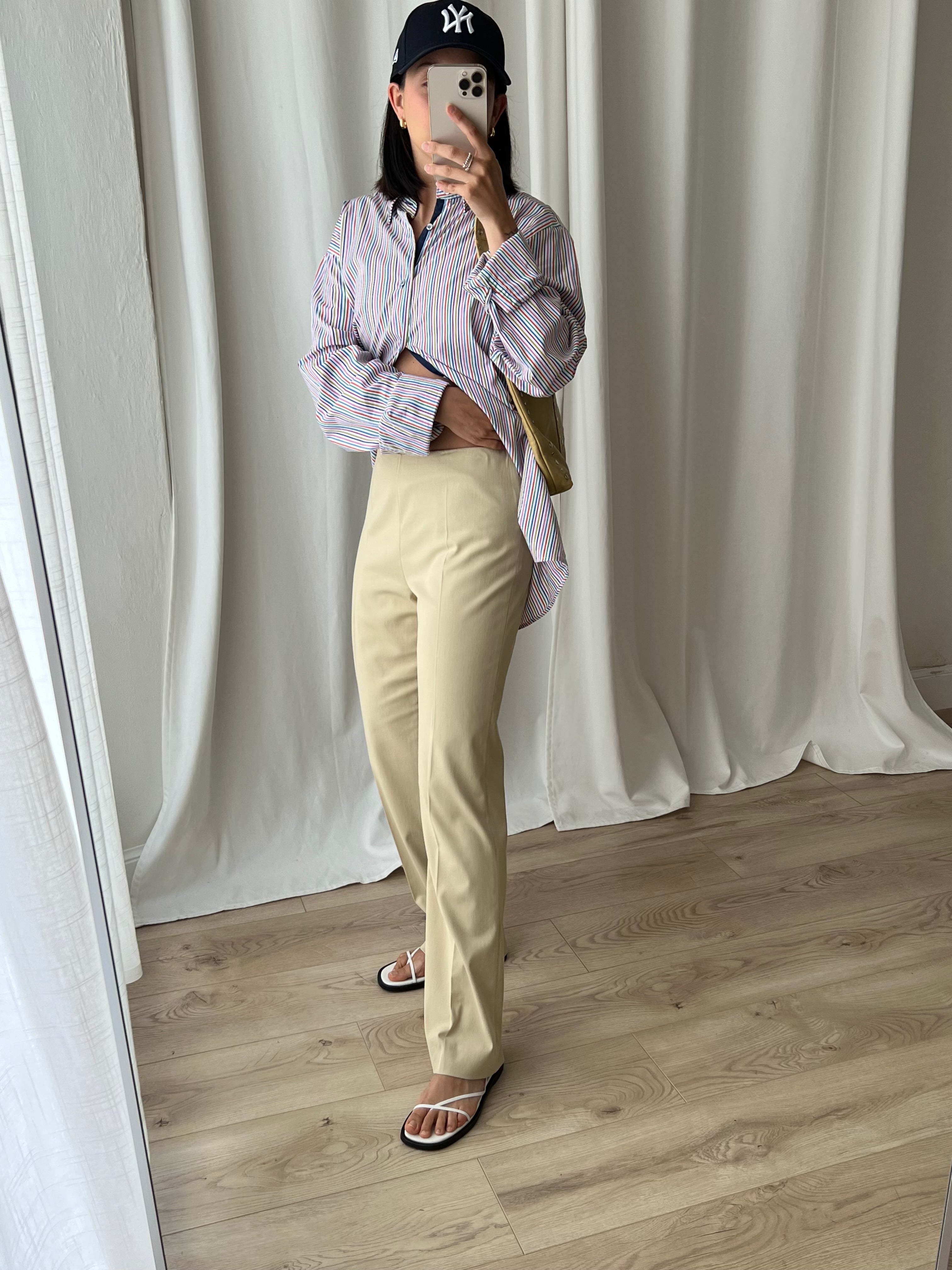 Viscose blend beige pants