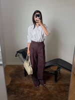 Tailored 100% linen pants - Cacao