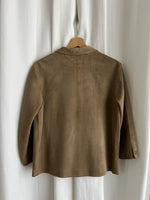 Real suede leather beige jacket