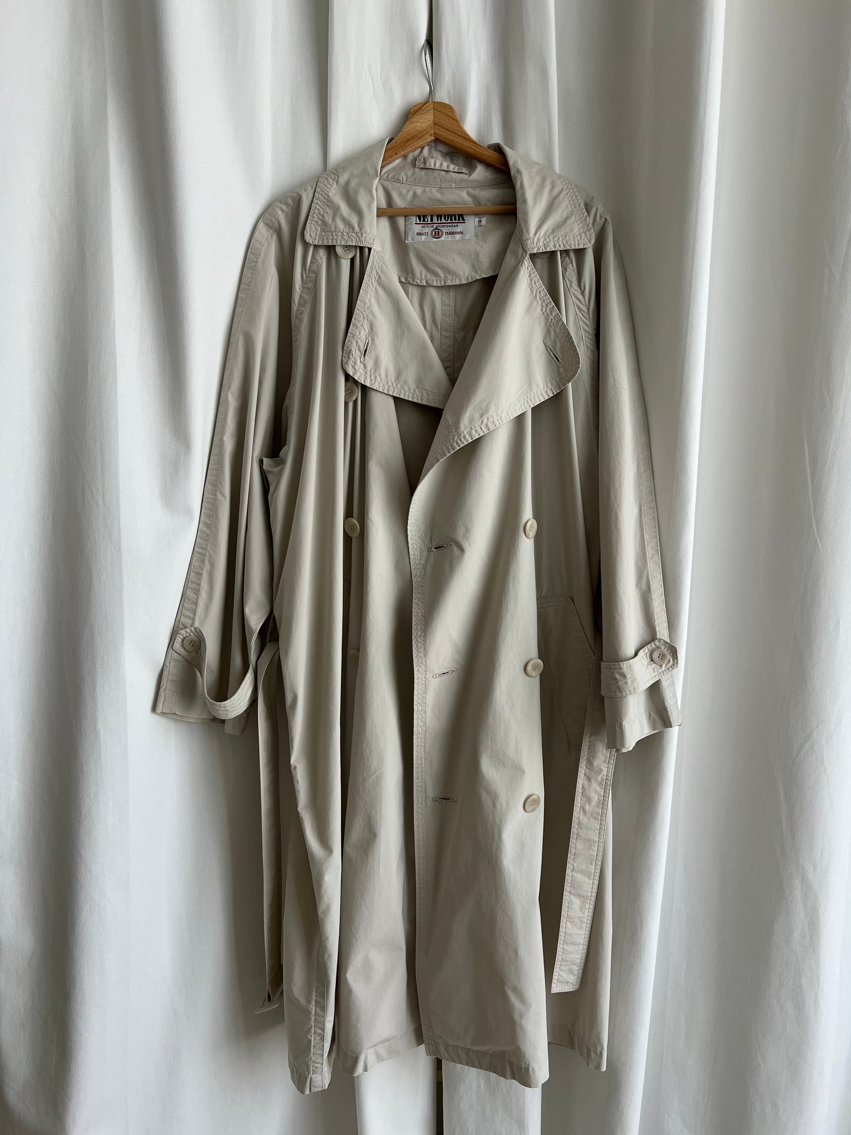 Pure cotton ice white long trench