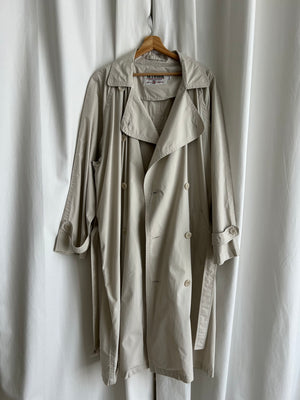 Pure cotton ice white long trench