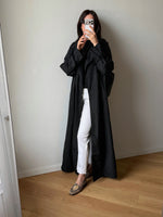 Super long black trench coat