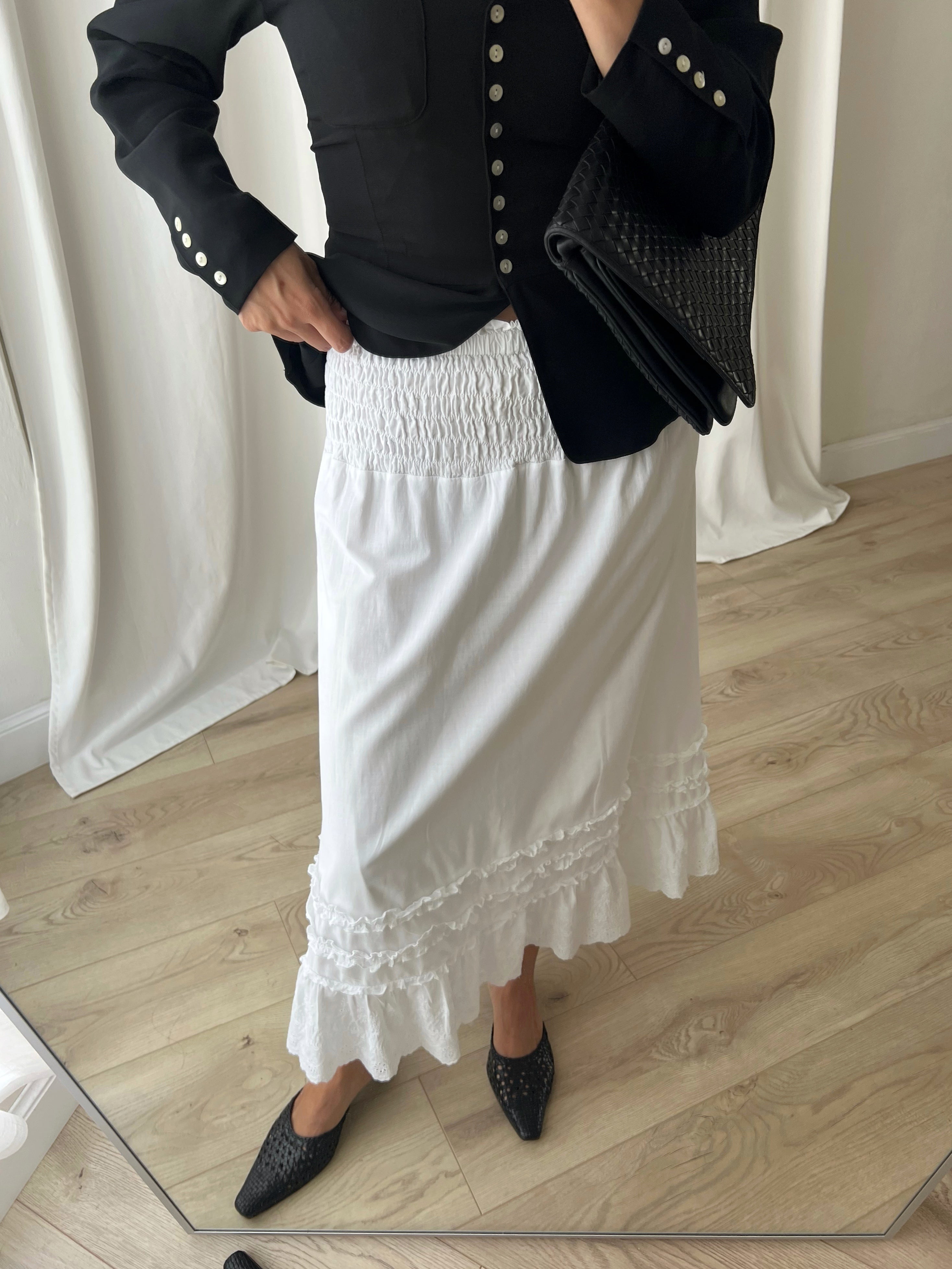 Farina Rosa pure cotton white skirt