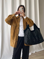 Real suede leather light brown jacket/shirt