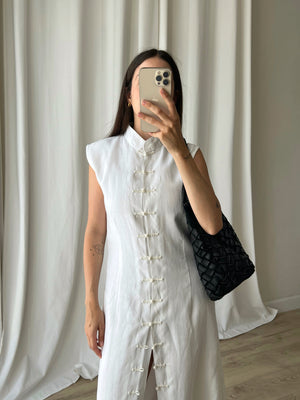 Pure linen oriental long dress