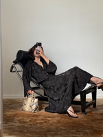 Oriental liquid midi skirt - Black