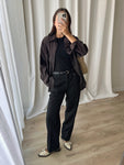 Tailored wool blend black pants