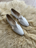 Real leather white ballet flats