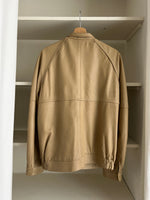 100% Leather beige bomber jacket