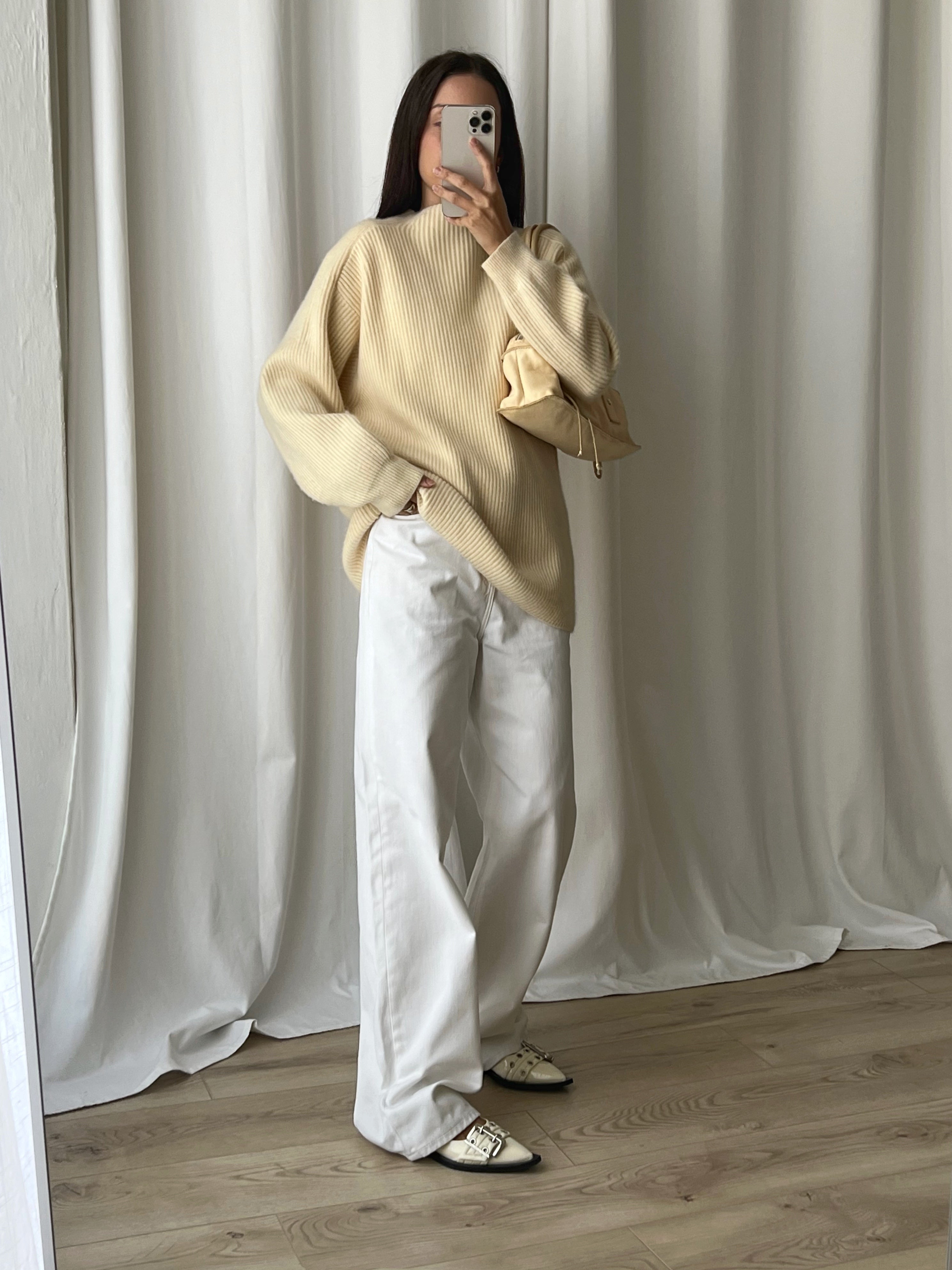 Wool and cashmere cream pull