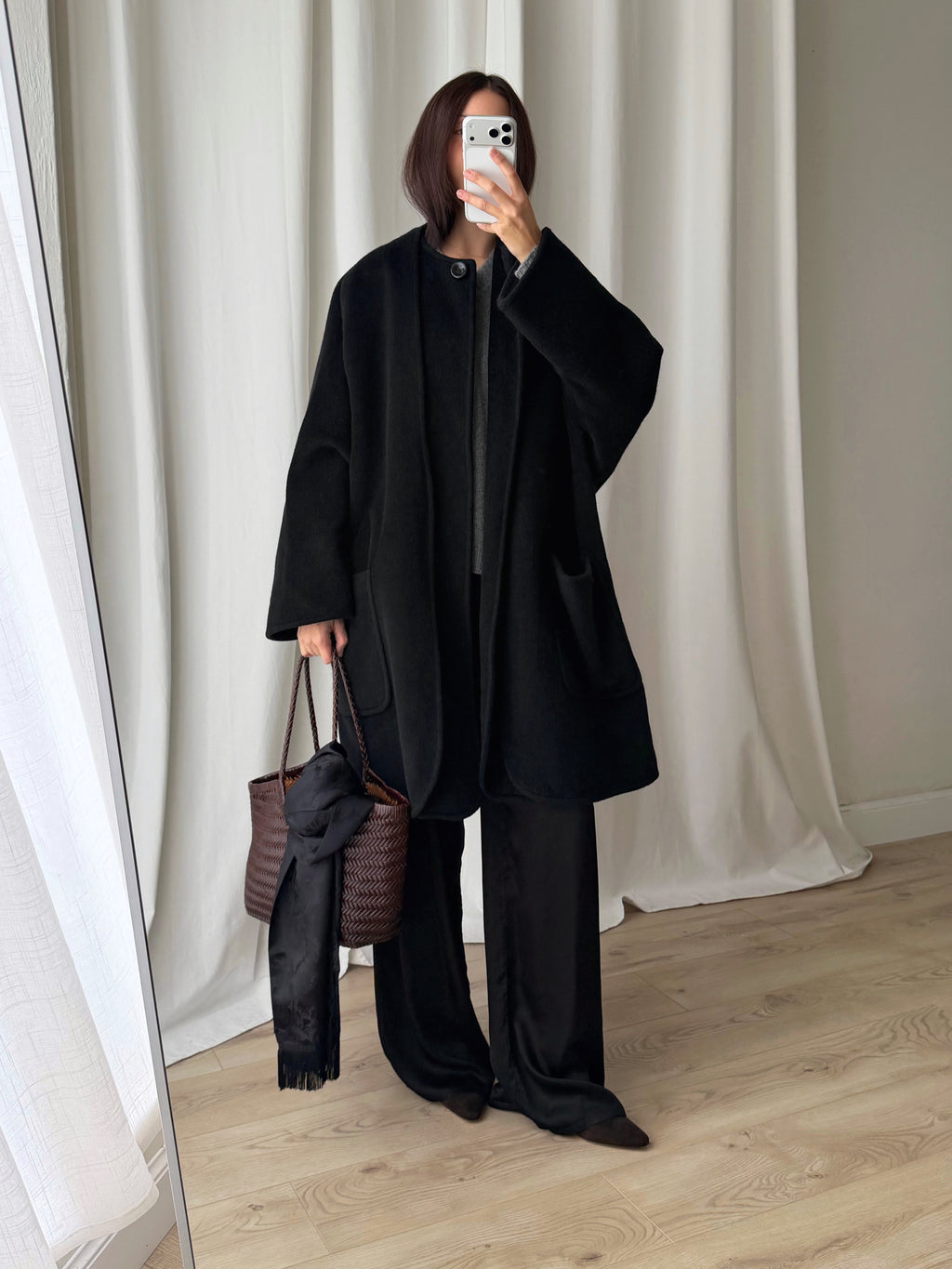 MaxMara wool and cashmere black coat