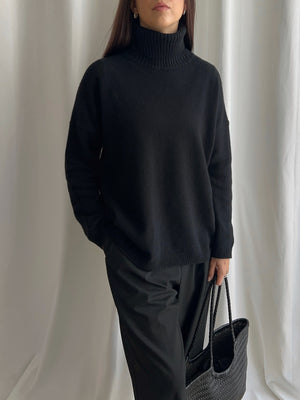 Pure cashmere cosy turtleneck - Black