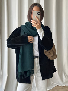 100% Cashmere dark green scarf