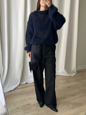 80% kid mohair soft pull - Mirtillo
