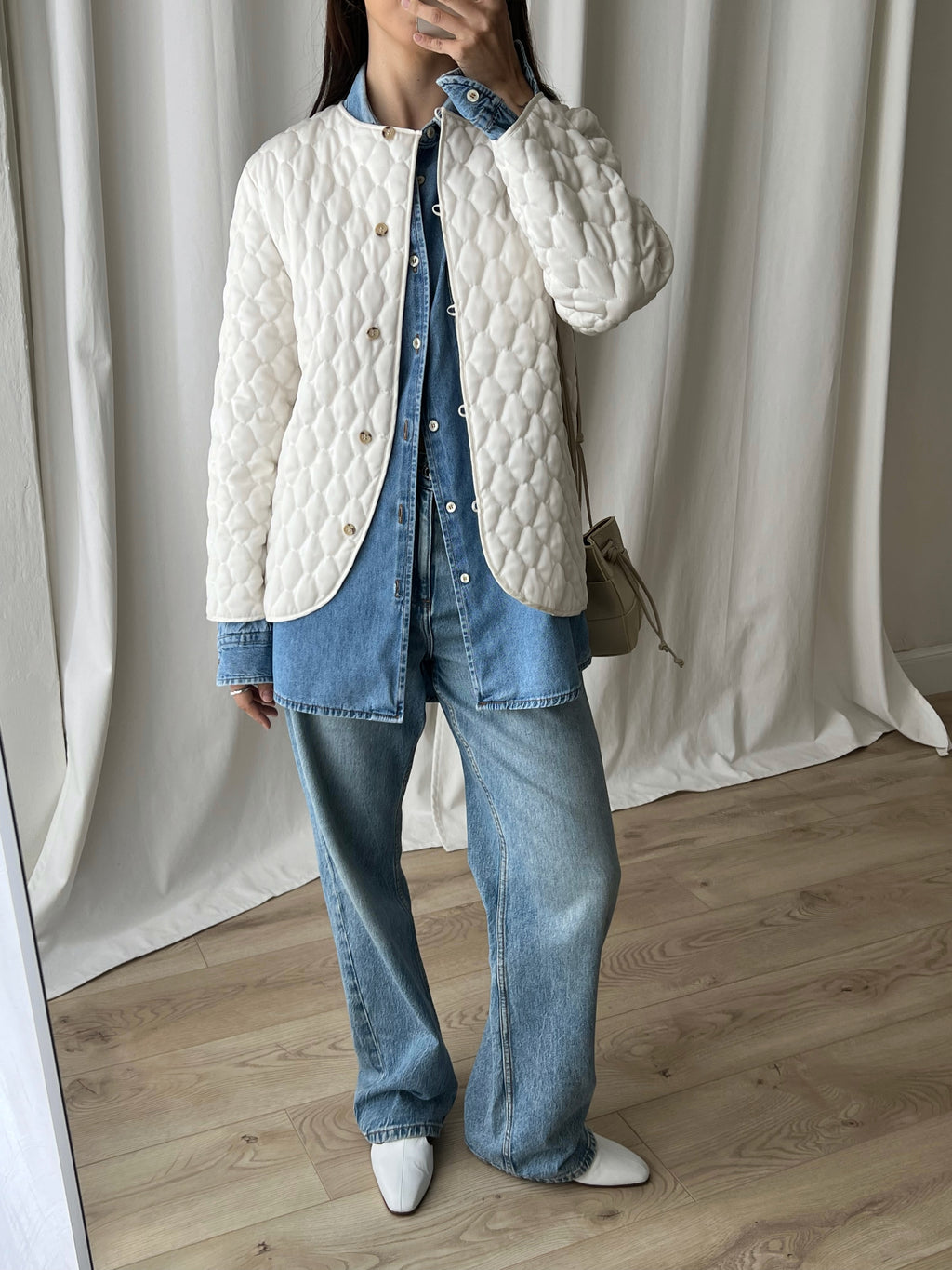 Made in France white quilted jacket