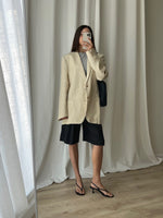 Pure linen genderless light beige blazer