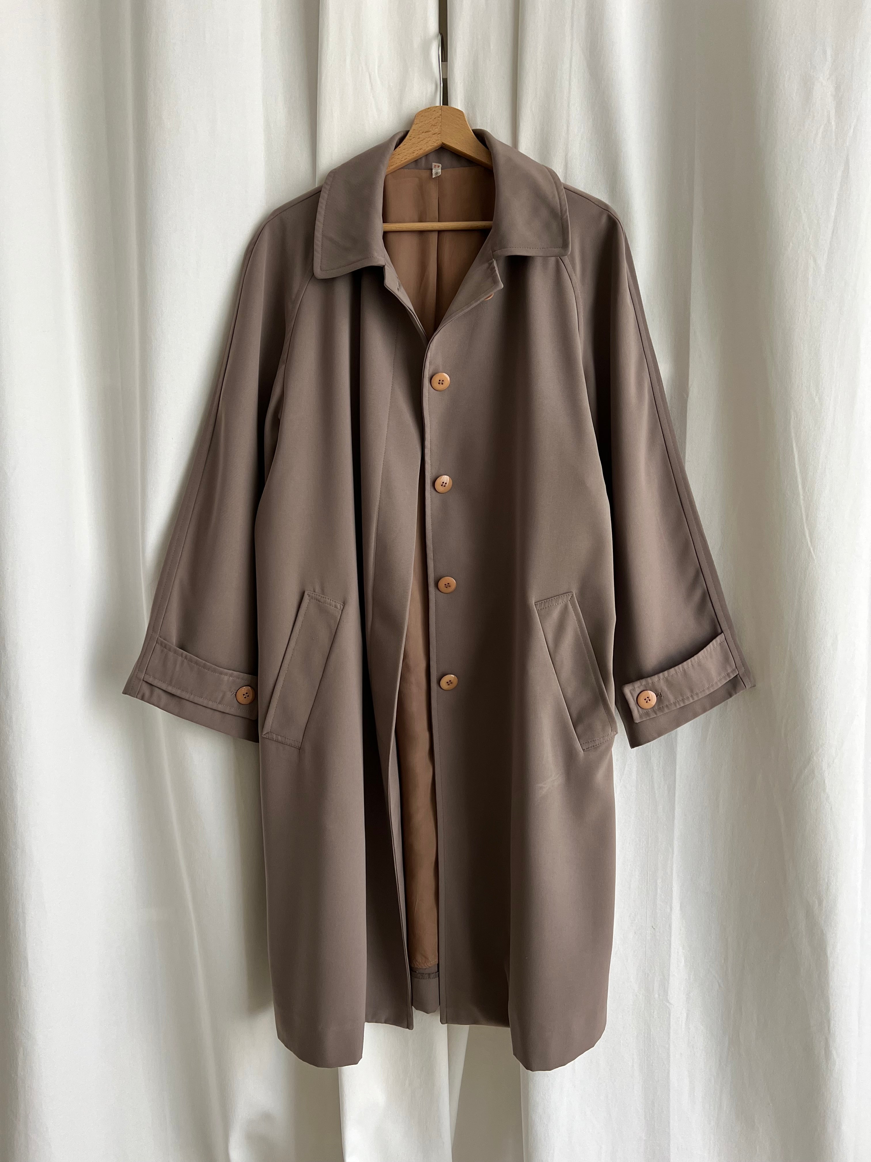 Wool blend mud green trench coat