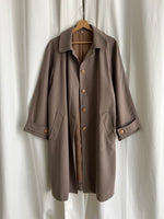 Wool blend mud green trench coat