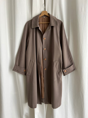 Wool blend mud green trench coat