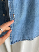 Pure cotton genderless denim shirt