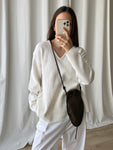 Made in Italy cotton blend white pull