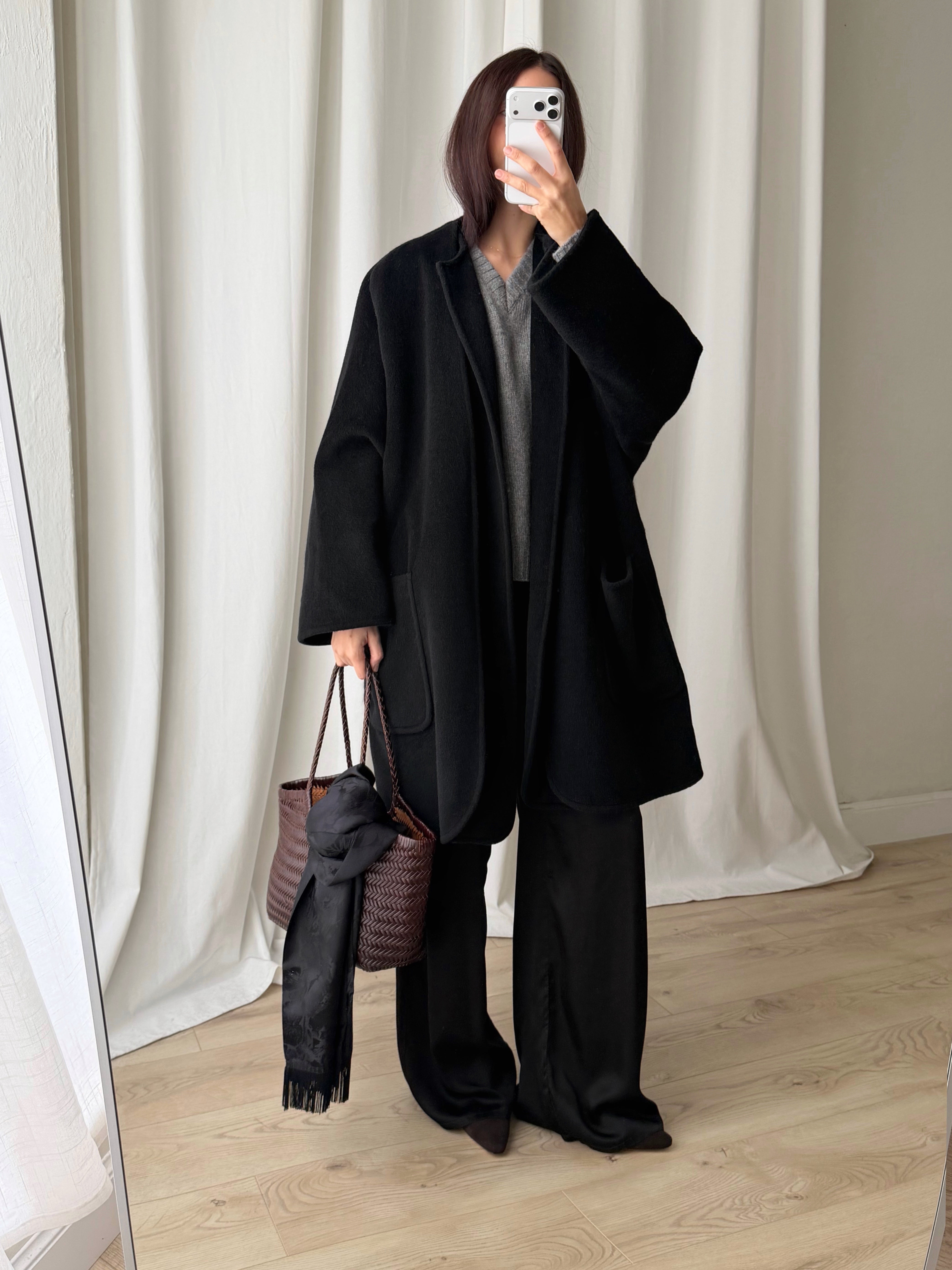 MaxMara wool and cashmere black coat