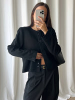 100% Wool black crop jacket