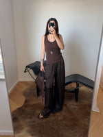 Silk & viscose liquid pants - Chocolate