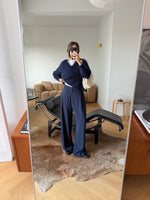 Pure viscose tailored pants - Navy