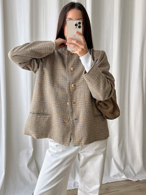 Tailored 100% Wool crop jacket