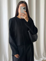 100% Wool black crop jacket