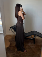 Silk & viscose liquid pants - Chocolate
