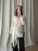 Kid mohair and wool soft pull - Latte