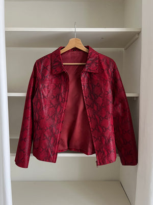 100% Leather python red jacket