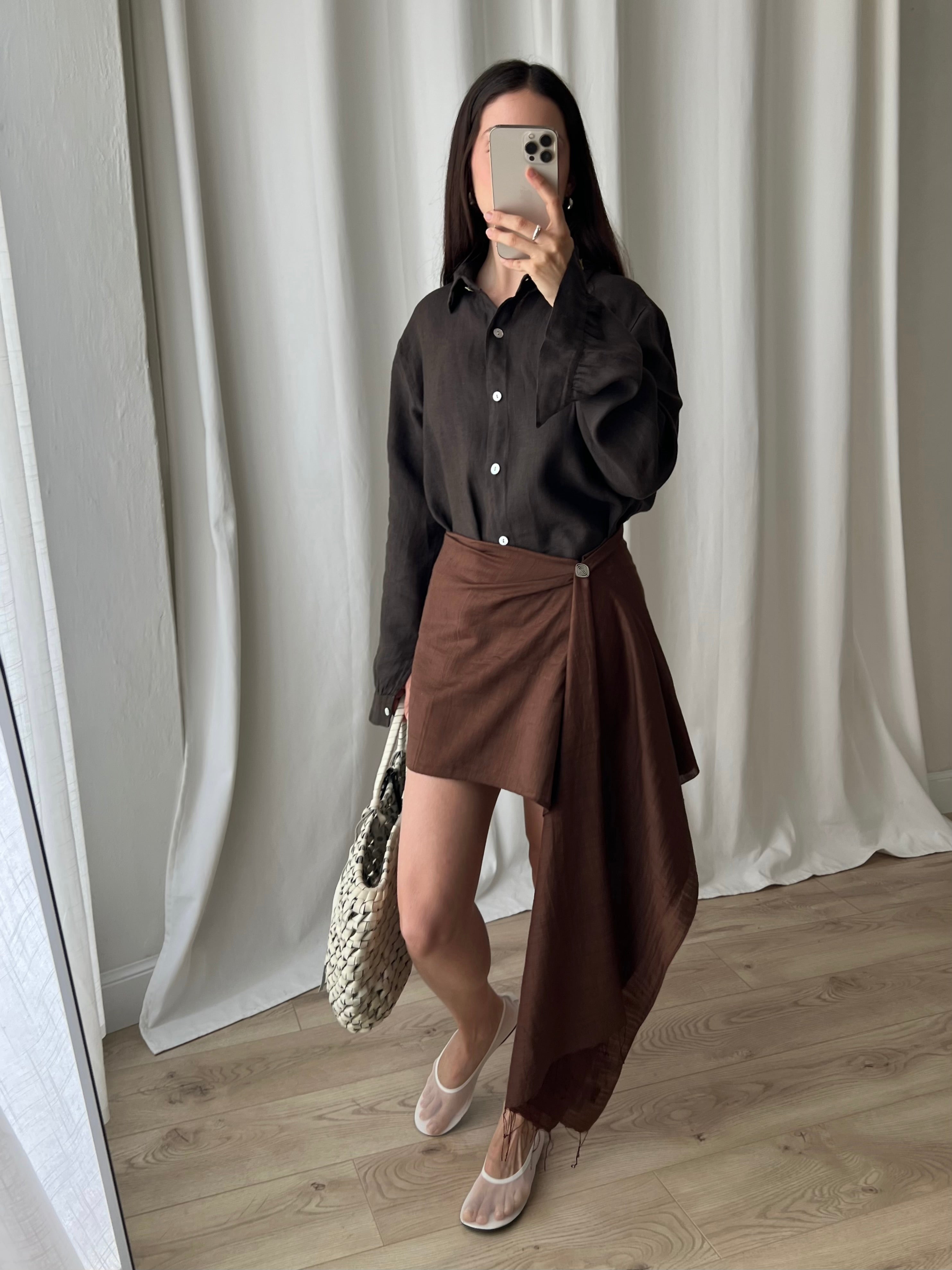 Viscose & silk pareo - Chocolate