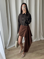 Viscose & silk pareo - Chocolate