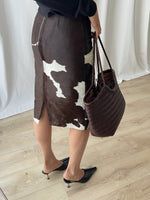 Patrizia Pepe real leather cow skirt