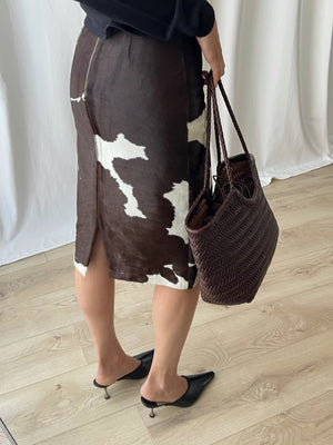 Patrizia Pepe real leather cow skirt