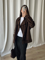 Made in Italy real suede leather chocolate jacket