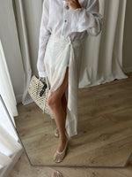 Cotton & silk pareo - White