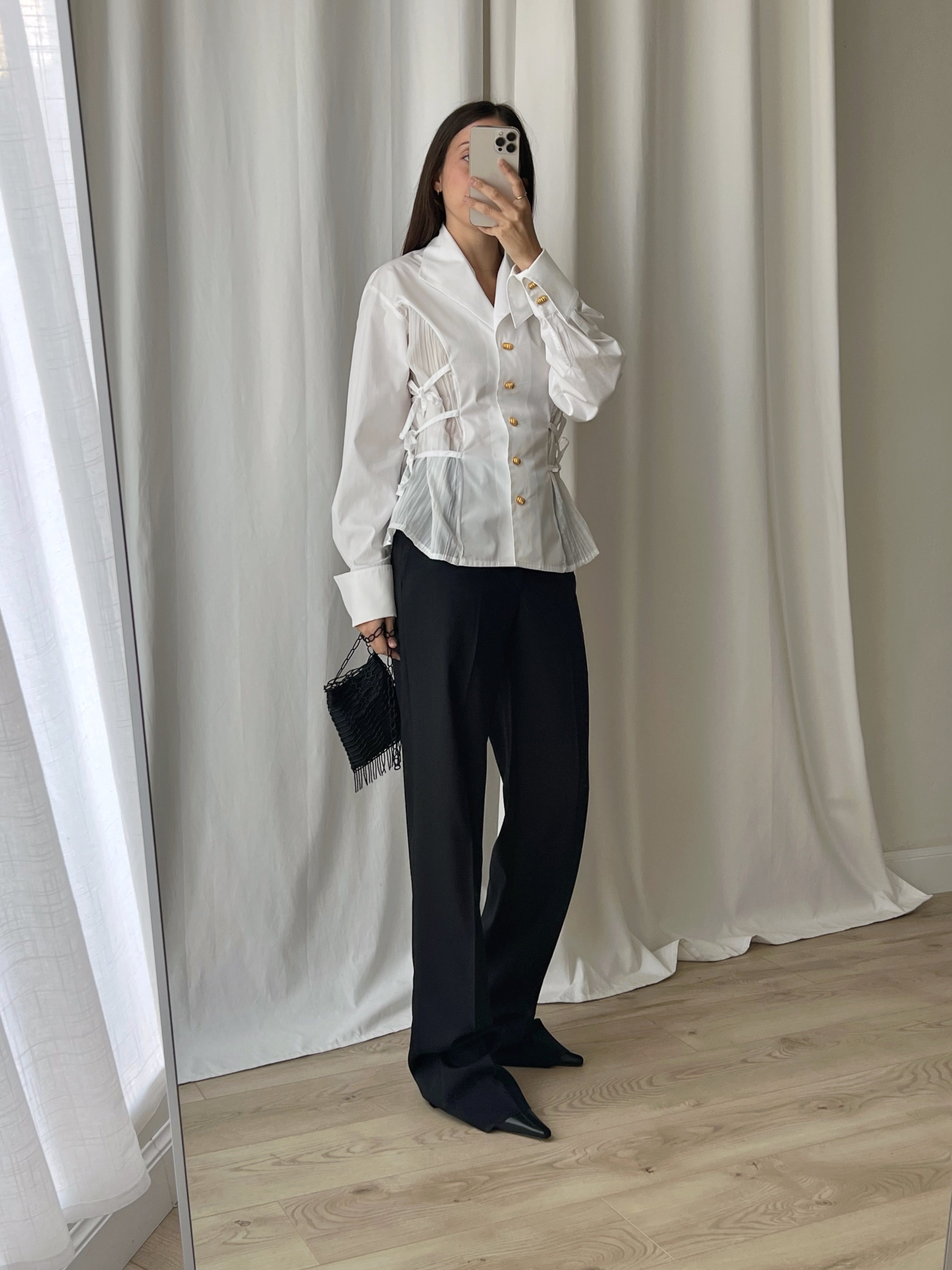 Tailored pure wool black pants