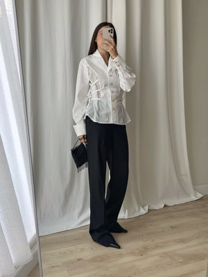Tailored pure wool black pants
