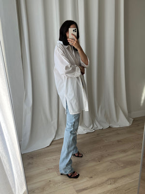 100% cotton long white shirt