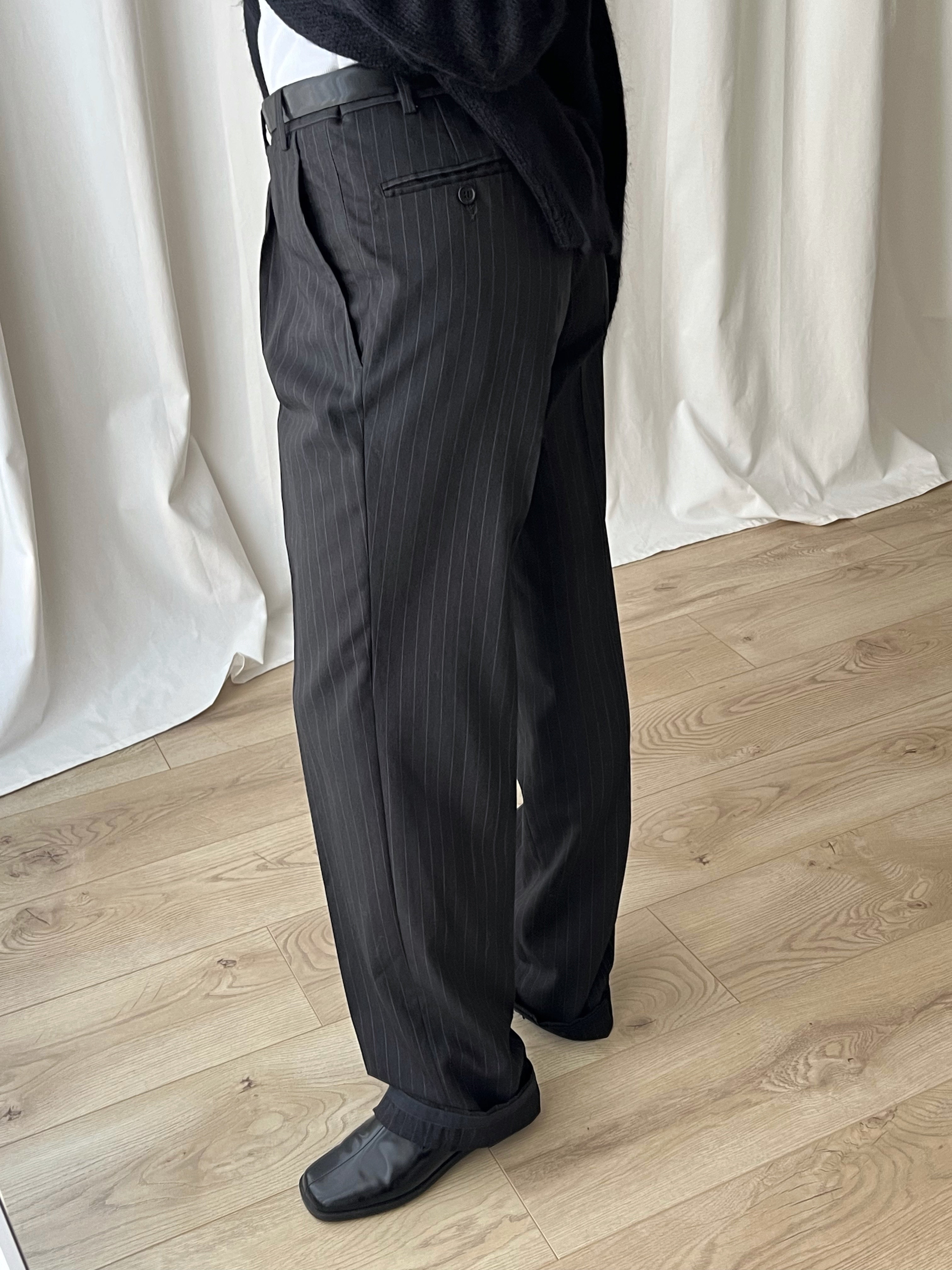 Made in Italy 100% wool pinstriped pants